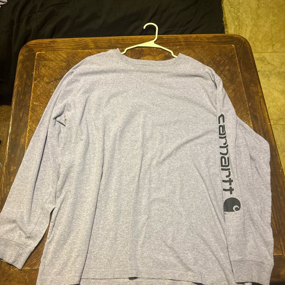 Carhartt Men's Gray Long Sleeve T-Shirt Loose Fit 2XL